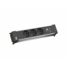Power Frame 3xUTE 230V, nabíjačka (2xUSB A), 0.2m kábel 1.5mm², GST18, hliník/čierny