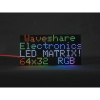 Waveshare RGB plnofarebný LED maticový panel, rozteč 2,5 mm, 64 × 32 pixelov