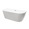 Besco VICA NEW 150 VAŇA VOĽNE STOJACA 150x80, biela sanitárny akrylát, prepad slim klik-klak zlatý WAS-150VNZL