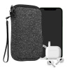 kwmobile Universal telefon Pouch Size S - 4.5 - Neoprene smartphone Pouch with Zip - Water-Repellent Mobile Pouzdro na telefon - Sleeve in Anthracite / bílá