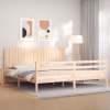 zahrada-XL Posteľný rám s čelom 200x200 cm masívne drevo 3194786