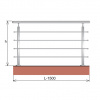 UMAKOV Zábradlie, VR AISI304, 40x40x2/4xd12/H900/L1500mm AJP/ZVR90-1500