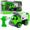 LEAN Toys RC skrutkovač na diaľkové ovládanie Green 2-in-1 Garbage Truck