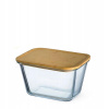 Sklenená nádoba na potraviny Simax s dreveným viečkom (1,35 l)