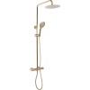 REA VINCENT termostatický sprchový stĺp s hornou a ručnou dažďovou sprchou AntiCalc,Zlatá REA-P8005