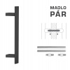 MPkovania FT - MADLO kód K41Z 40x10 mm UN pár Rozteč madla: 400 mm, Rozmer profilu madla: 40x10 mm, Dĺžka: 600 mm