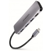 AXAGON HMC-HCR3A, rozbočovač USB 3.2 Gen 1, 3x porty USB-A, HDMI 4k/30Hz, SD/microSD, kábel USB-C 20 cm HMC-HCR3A
