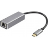 Maxtrack USB-C® / spojka RJ45 síťový adaptér [1x USB-C® zástrčka - 1x RJ45 zásuvka] 10 cm černá, stříbrná (matná)