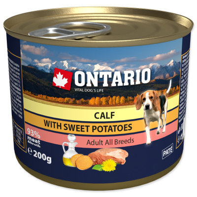 ONTARIO konz.Mini Calf, Sweetpotato, Dandelion and linseed oil 200g