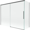 Mexen Rox, 2-krídlová posuvná vaňová zástena 190 + 90 x 150 cm, 8mm číre sklo, brúsený grafit profil, 8C9-190-090-66-00