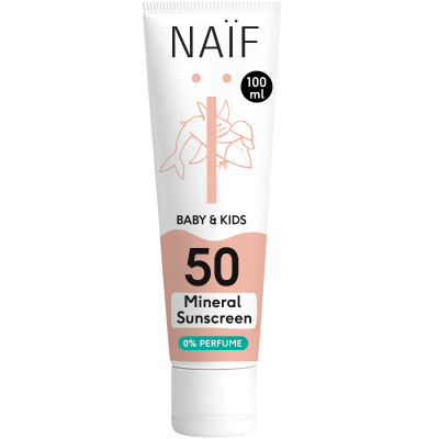 Naif Ochranný krém na opaľovanie pre deti a bábätká SPF 50 bez parfumácie 100 ml