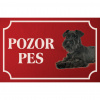 Bradáč čierny - Kovová tabuľka POZOR PES