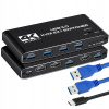 Prepínač KVM HUB HDMI 4K 4x USB 3.0 5 Gb/s pre dva počítače
