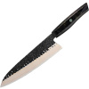 IZMAEL Damaškový kuchynský nôž Zankoku Chef/Čierna/Hnedá 21.4 cm