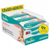 Pampers Sensitive Detské Vlhčené Obrúsky, 9 ks Balení po 80 Obrúskov Detských Vlhčených Obrúskov
