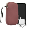 kwmobile Universal telefon Pouch Size S - 4.5 - Neoprene smartphone Pouch with Zip - Water-Repellent Mobile Pouzdro na telefon - Sleeve in tmavě růžová