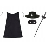Kostým pre chlapca - Zorro Costume Hat Cloak 90 cm čierny (Kostým pre chlapca - Zorro Costume Hat Cloak 90 cm čierny)