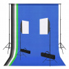 Štúdiový set vidaXL s lampami typu softbox a pozadiami