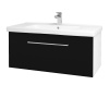 Dreja Umývadlová skrinka BIG INN SZZ 100 - N01 Biela lesk / Úchytka T04 / M17 Čierna mat