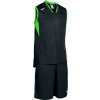 Joma Basketbalový set CAMPUS SET BASKET BLACK-FLUOR GREEN SLEEVELES Veľkosť: 6XS/5XS