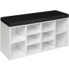 tectake 403174 skrinka na topánky so sedákom 103,5x48x30cm - čierna/biela