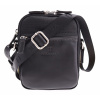Extra malá pánska taštička cez rameno Hexagona 291329 čierna nylonová s koženými doplnkami