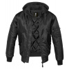 Brandit MA1 Hooded Bomber bunda Čierna Čierna L