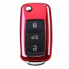 Metalický masívny obal na kľúč Škoda (staršie modely) Farba: červená