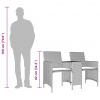 vidaXL Záhradná pohovka 2-miestna, stôl+taburetky svetlosivá polyratan - Sivá - 45220-186644
