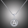 GRACE Silver Jewellery Stříbrný řetízek s přívěskem ve tvaru písmena A - stříbro 925/1000 NH-28-BSP001/A Stříbrná 45 cm A