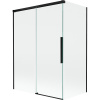 Mexen Rox, 2-krídlová posuvná vaňová zástena 120 + 70 x 150 cm, 8mm číre sklo, čierny matný profil, 8C9-120-070-70-00