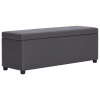 vidaXL Lavica s úložným priestorom 116 cm, sivá, umelá koža - Sivá - 118705-210891