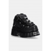 Kožené tenisky New Rock Nomada Negro + Tower Negro Lateral E14 Acero