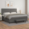 zahrada-XL Boxspring posteľ s matracom sivá 200x200 cm umelá koža 3137627