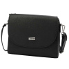 Malá crossbody kabelka MiaMore Dollaro z čiernej kože s prírodnou kožou a strieborným kovaním