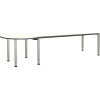 Obdĺžnikový stôl ,š x h 2000 x 800 mm, zaoblený prídavný prvok vľavo mauser