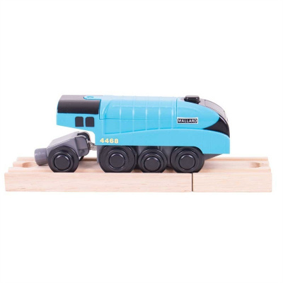 Bigjigs Rail elektrická lokomotiva modrá Mallard