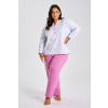 3462 DÁMSKE DLHÉ PYŽAMO YOLANDA 2XL-4XL Modrá 3xl