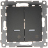 Kontakt-Simon Simon 54 Dvojitý křížový spínač s podsvícením (modul) 10AX 250V rychlospojky matná černá DW7/2L.01/49