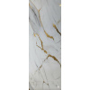 Biely PVC mramorový panel s jemnými šedými a zlatými vzormi-60x120 cm Trieda: Trieda C