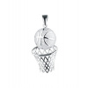 Evolution Group Strieborný prívesok Basketbalová lopta a sieť 64024