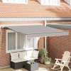 zahrada-XL Automatická vysúvacia markíza vidaXL Svetlosivá 350x250 cm, Náhradná látka markízy vidaXL pre rám 3,5x2,5 m Svetlosivá 3330381