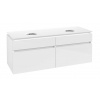 Villeroy & Boch Legato Umývadlová skrinka, 140x55x50 cm, 2 výrezy, Glossy White B59200DH