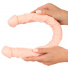 Nature Skin Double Dong - realistické, žilkované dvojité dildo (prírodné)