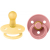 BIBS Colour cumlíky z prírodného kaučuku 2ks - veľkosť 1 - Pale Butter / Dusty Pink
