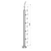 Stĺp nerezový (42.4mm), vrchné kotvenie, 4 x držiaková výplň – prechodný, vrch pevný, brúsený povrch K320/AISI304
