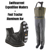 Patagonia Pánské brodící kalhoty Swiftcurrent Expedition Waders - Basin Green, vel. MXM a Patagonia Brodicí boty Foot Tractor - Aluminum Bar, vel. US 05 - EU 38