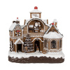 Clayre & Eef Hnedá svietiaca perníková chalúpka Gingerbread House - 13 * 10 * 16 cm / 3 * AAA - Clayre & Eef
