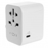 Cestovný adaptér FIXED pre EU, UK a USA/AUS, s 1xUSB-C a 2xUSB výstupom, GaN, PD 30W (FIXCT30-1C2A-WH) biely