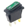Kolískový vypínač obdĺžnikový s podsvietením KCD3, ON-OFF, IP65, 250V/15A Zelená
